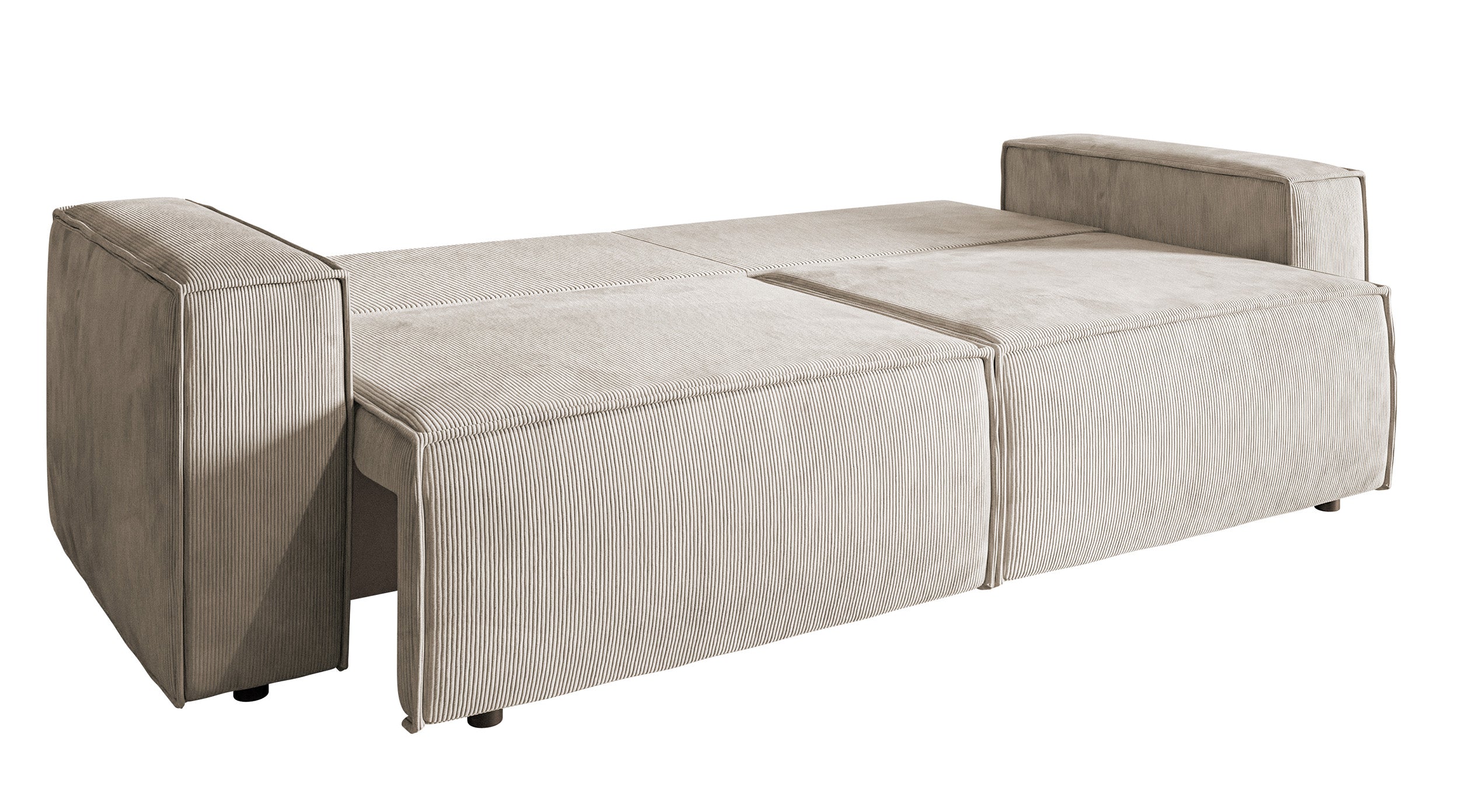 Dreisitziges ausklappbares Sofa Copertino, beige Cord