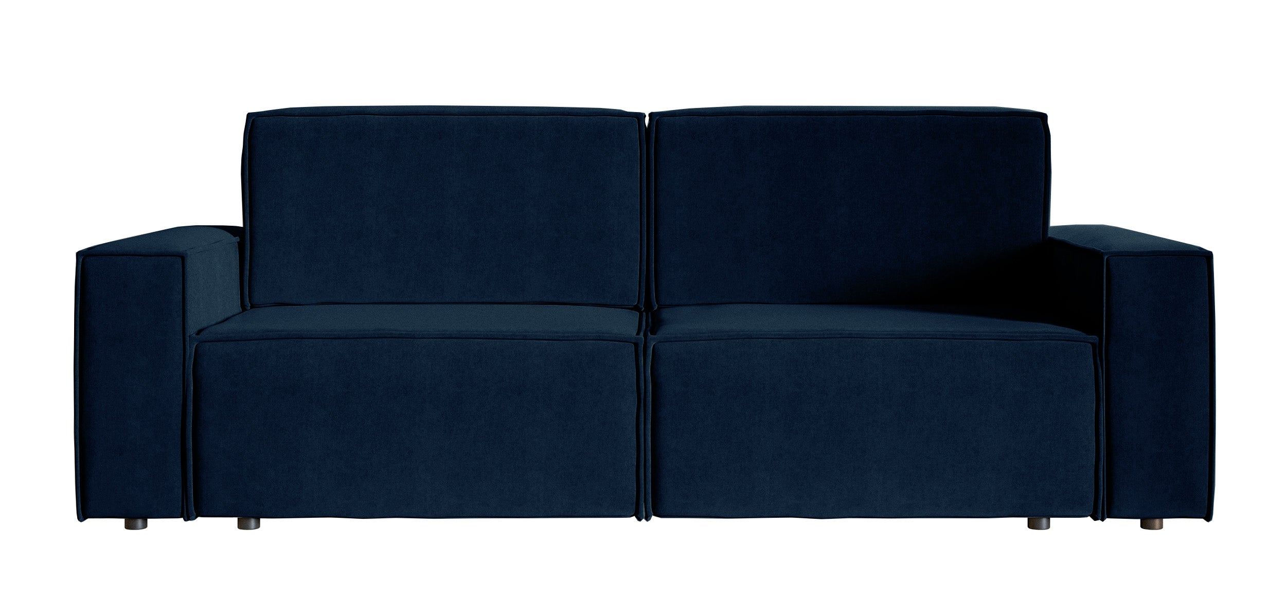 Dreisitziges Schlafsofa Copertino, marineblauer Velours, wasserabweisend