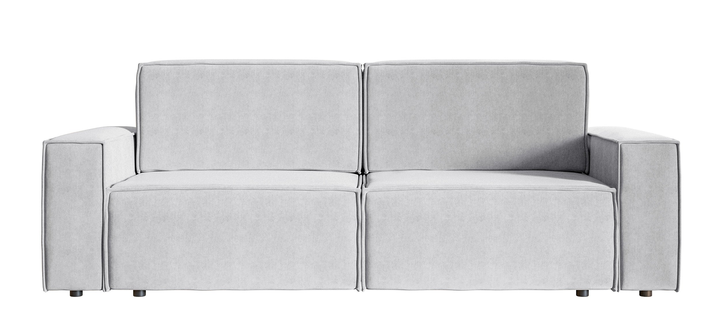 Dreisitziges Schlafsofa Copertino, hellgrauer Velours, wasserabweisend