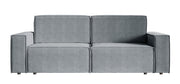 Dreisitziges ausklappbares Sofa Copertino, grauer wasserabweisender Velours