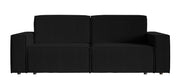 Schwarzes, dreisitziges Schlafsofa Copertino aus wasserabweisendem Velours