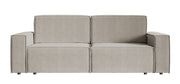 Dreisitziges Schlafsofa Copertino in Grau-Beige, wasserabweisender Samtstoff