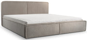 Gepolstertes Bett 160x200 cm Cordo mit Stauraum, Holzlattenrost, beige Cordstoff