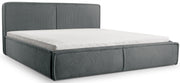 Gepolstertes Bett 160x200 cm Cordo mit Stauraum, Holzlattenrost, grauer Cordstoff
