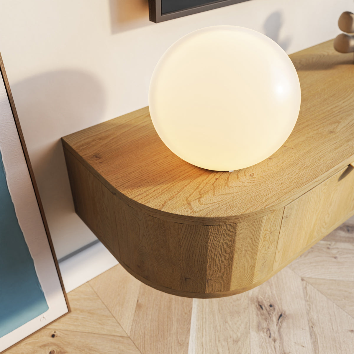 Hängender TV-Schrank Coru Slim mit drei Schubladen, 175 cm, Eiche Cremona Torro