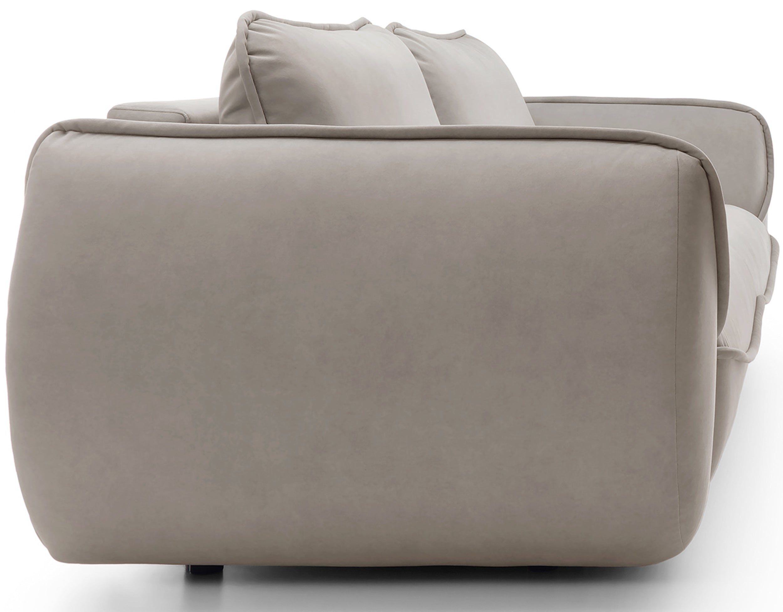 Drei-Sitzer-Schlafsofa Cutie mit Stauraum, beige, pflegeleichter Samtstoff