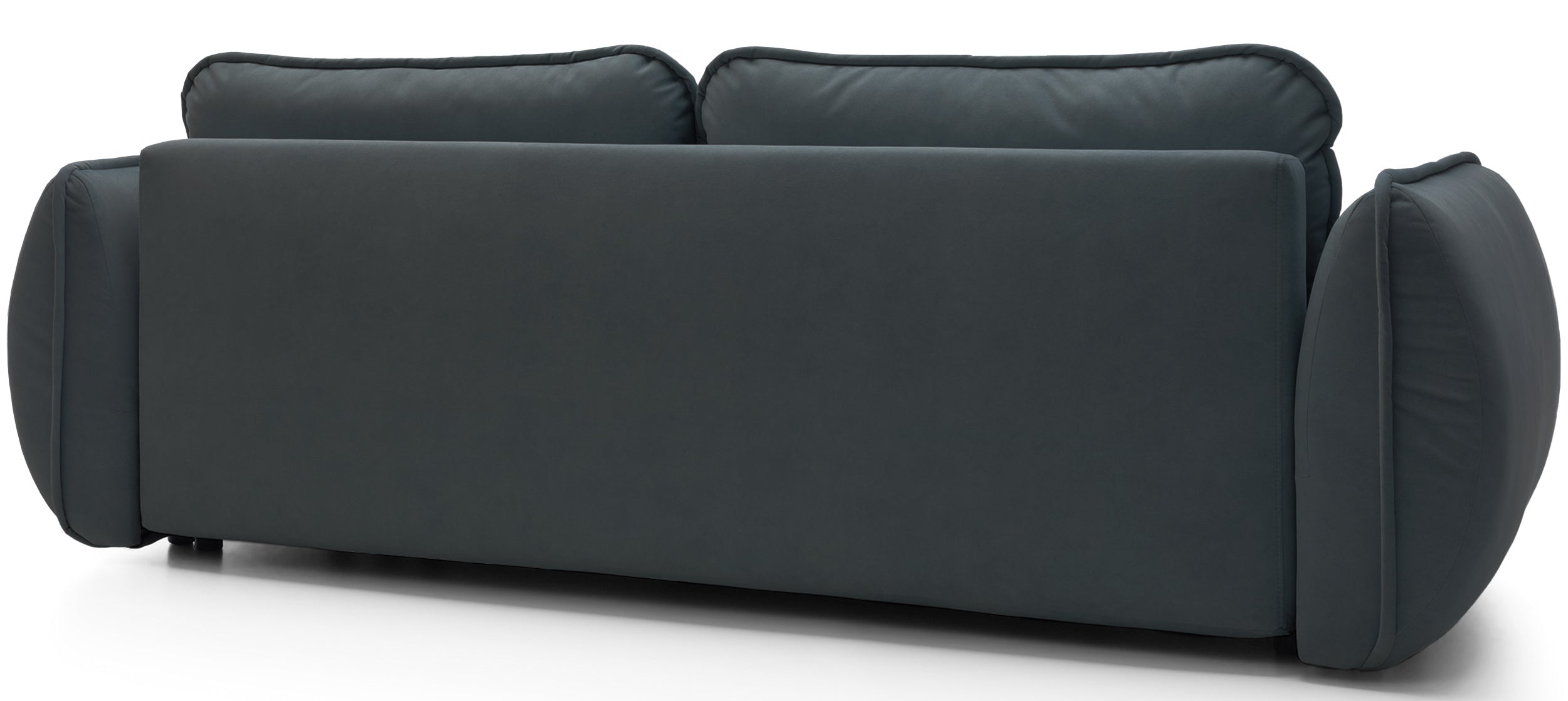 Dreisitziges Schlafsofa Cutie mit Stauraum, Graphit, Velours, pflegeleicht