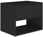 Hängender Nachttisch Framme mit Schublade und Fach, 50 cm, schwarz