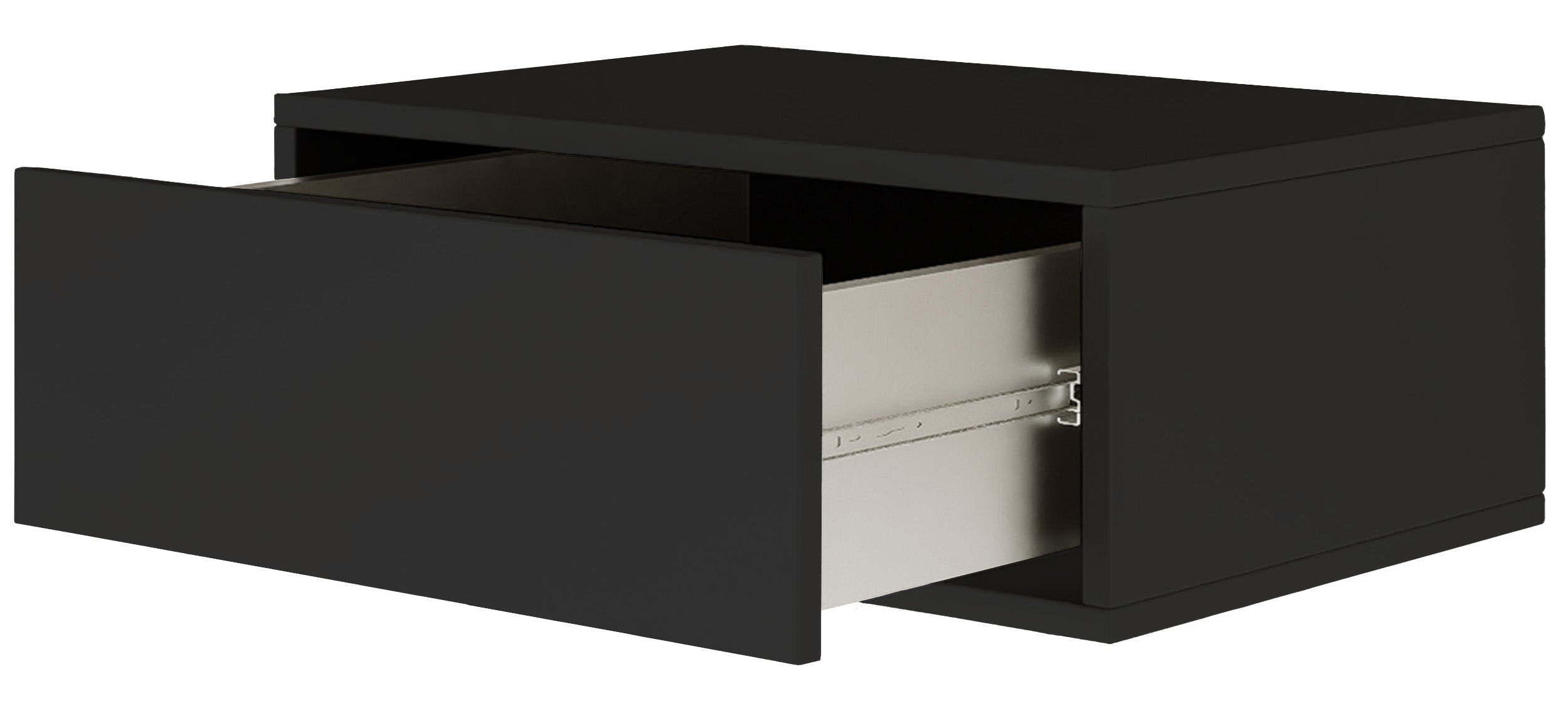Hängender Nachttisch Framme mit Schublade 50 cm schwarz