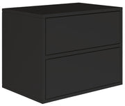 Hängender Nachttisch Framme mit zwei Schubladen, 50 cm, schwarz