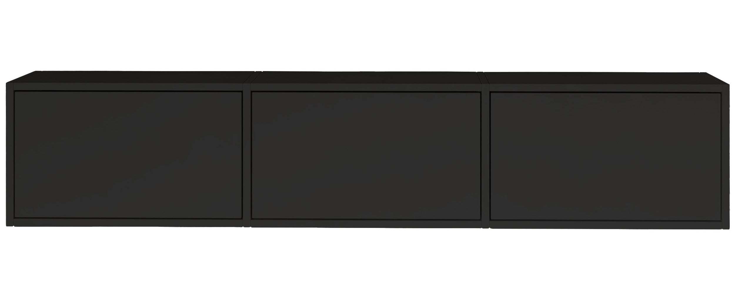 Hängender TV-Schrank Framme mit drei Klappen, 150 cm, schwarz