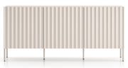 Drehtür-Kommode Derriva mit gerillten Fronten, 170 cm, Kaschmir