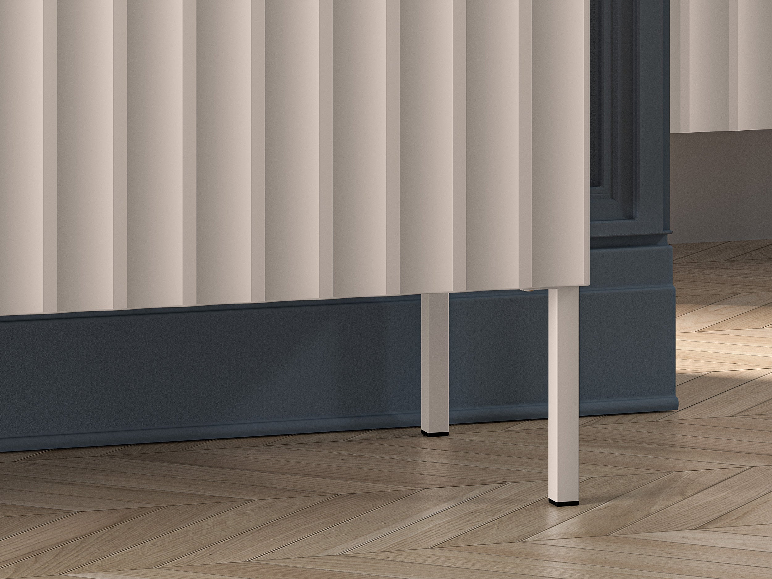 Drehtür-Kommode Derriva mit gerillten Fronten, 170 cm, Kaschmir
