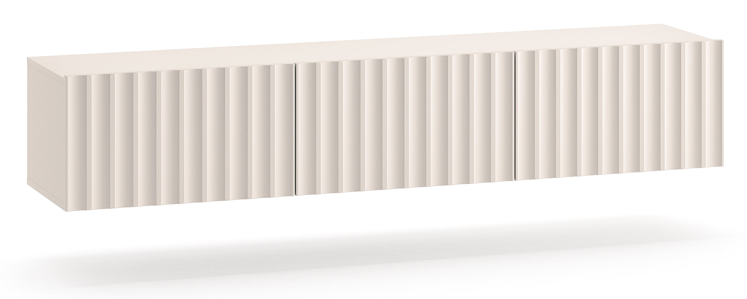 Hängender TV-Schrank Derriva mit geriffelten Fronten, 170 cm, Kaschmirfarben