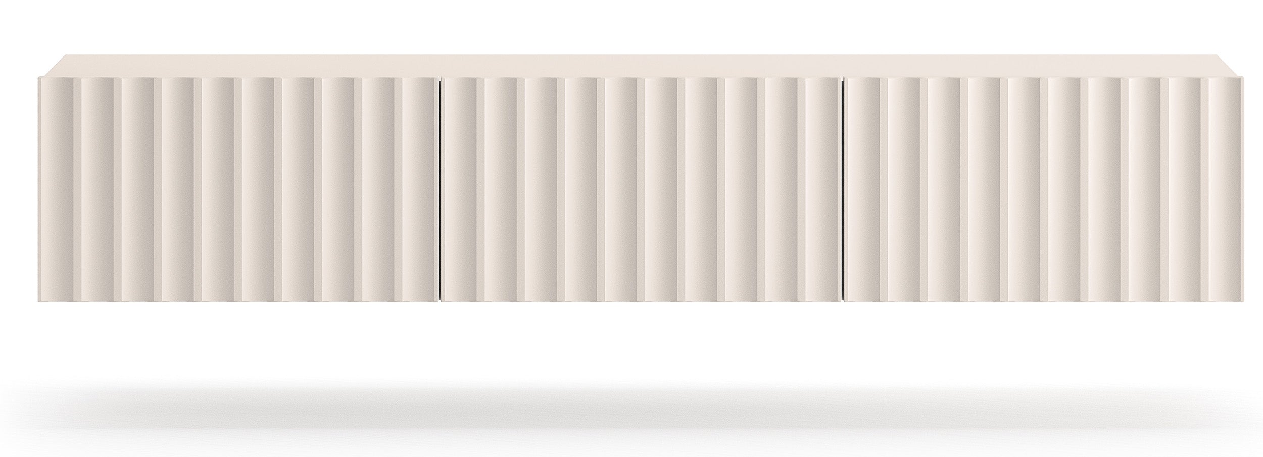 Hängender TV-Schrank Derriva mit geriffelten Fronten, 170 cm, Kaschmirfarben