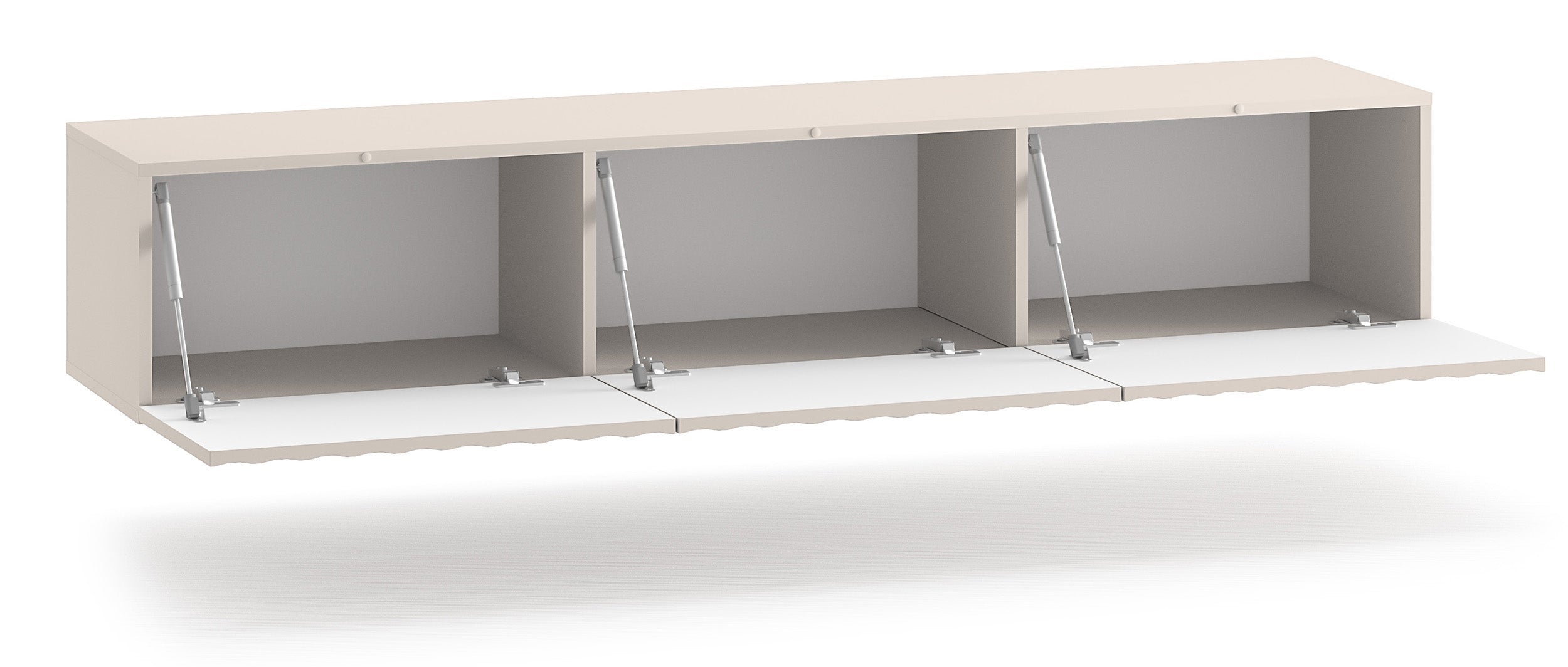 Hängender TV-Schrank Derriva mit geriffelten Fronten, 170 cm, Kaschmirfarben