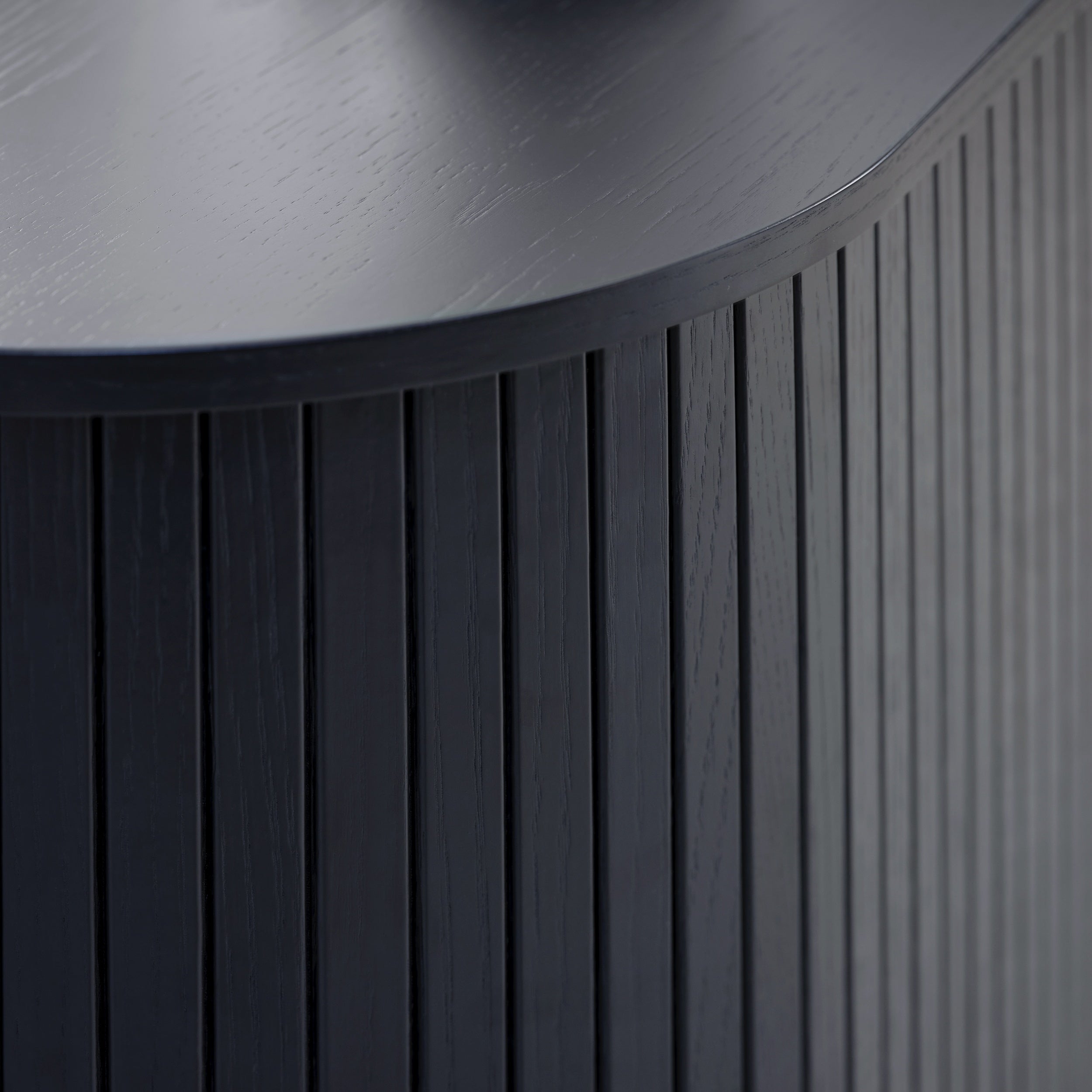 Kommode Gativel 140x76 cm Lamellen Eiche Schwarz