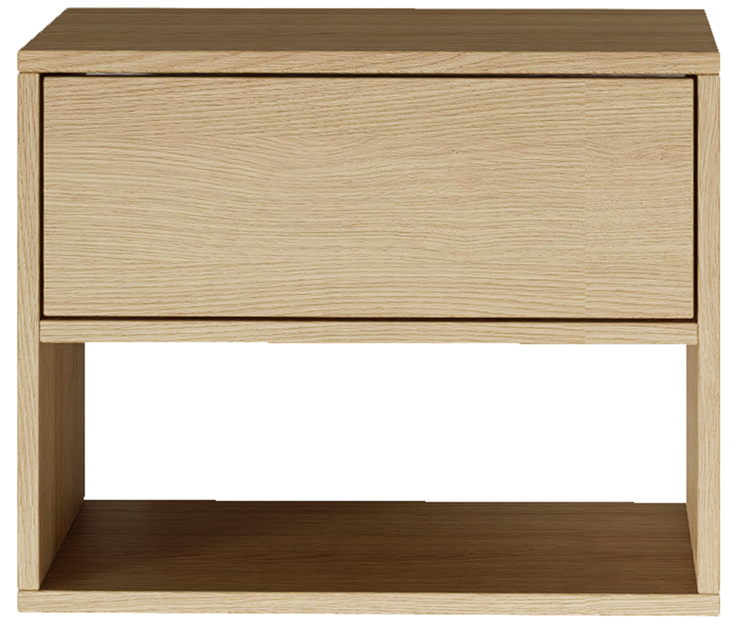 Hängender Nachttisch Framme mit Schublade und Fach, 50 cm, Lindberg-Eiche