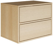 Hängender Nachttisch Framme mit zwei Schubladen, 50 cm, Lindberg-Eiche