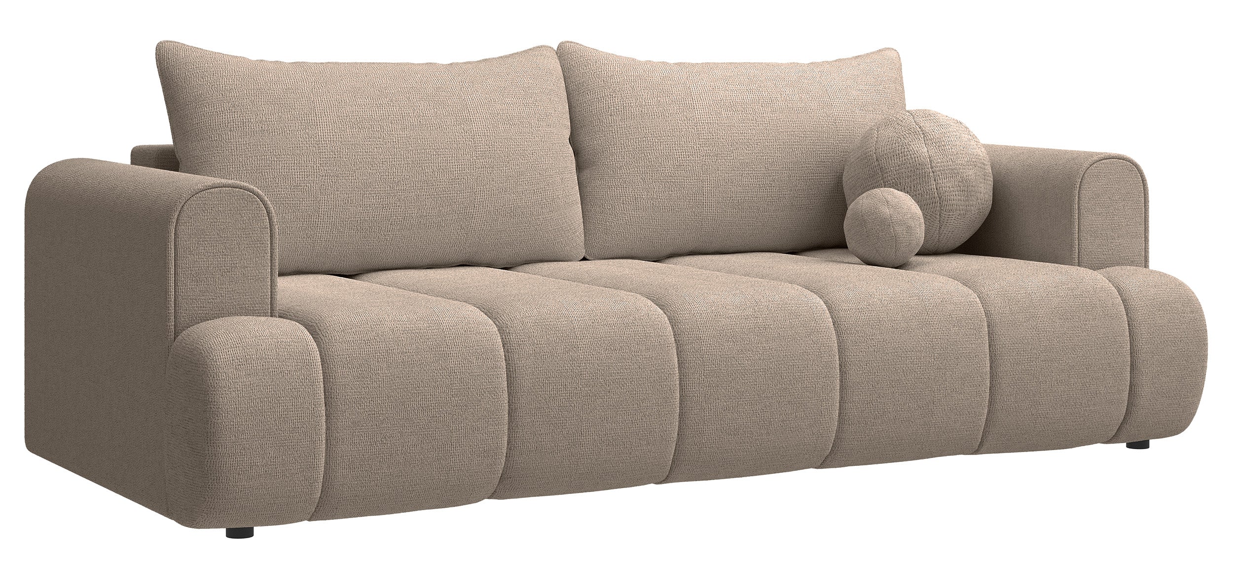 Dreisitziges Sofa Dandelino mit Schlafunktion, beige, hydrophobes Chenille