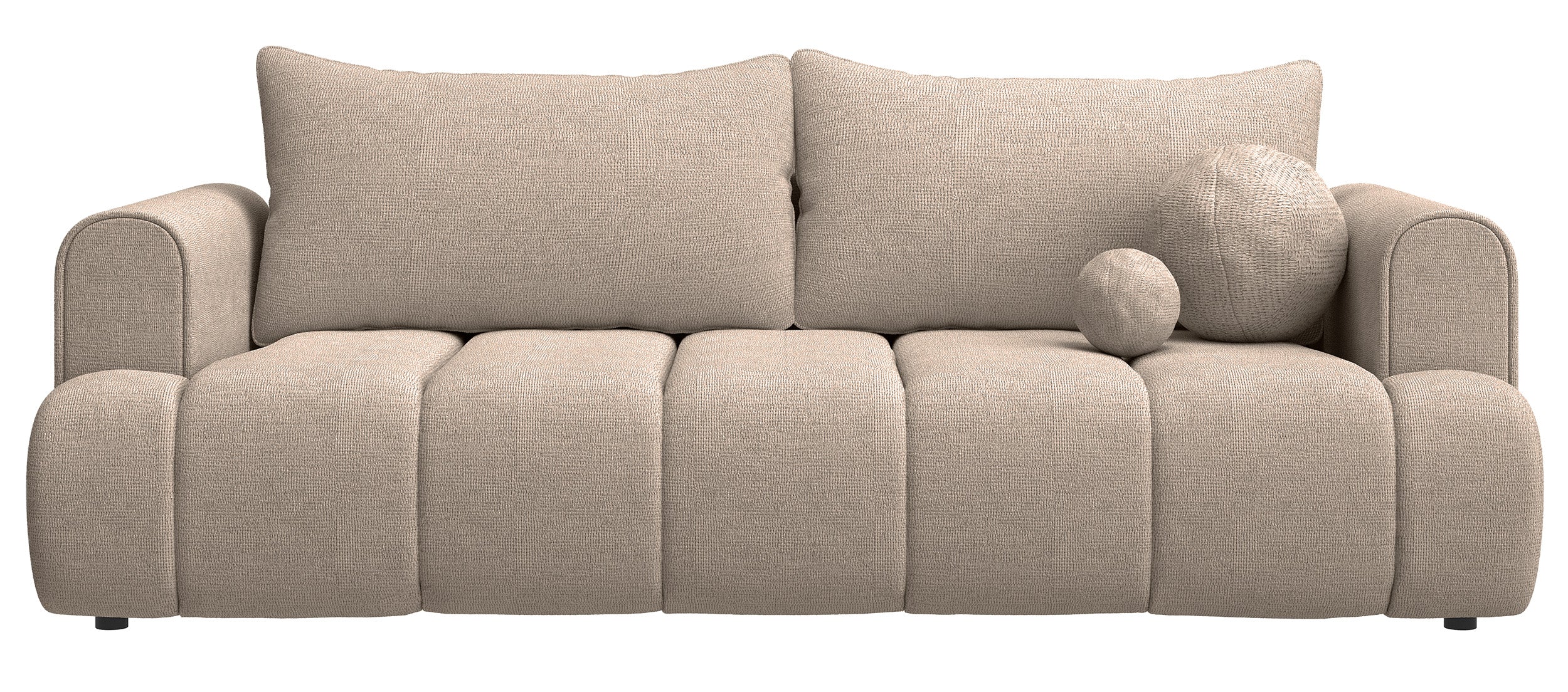 Dreisitziges Sofa Dandelino mit Schlafunktion, beige, hydrophobes Chenille