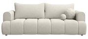 Dreisitziges Sofa Dandelino mit Schlafunktion, grau-beiger hydrophober Chenillestoff