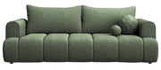 Dreisitziges Sofa Dandelino mit Schlafunktion, grüner hydrophober Chenillestoff