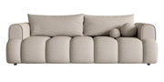 Dreisitziges Sofa Dandelino mit Schlafunktion, hellbeige Bouclé