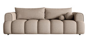 Drei-Sitzer-Sofa Dandelino mit Schlafunktion, dunkelbeige Bouclé
