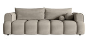 Dreisitziges Sofa Dandelino mit Schlaffunktion, grauer hydrophober Samt