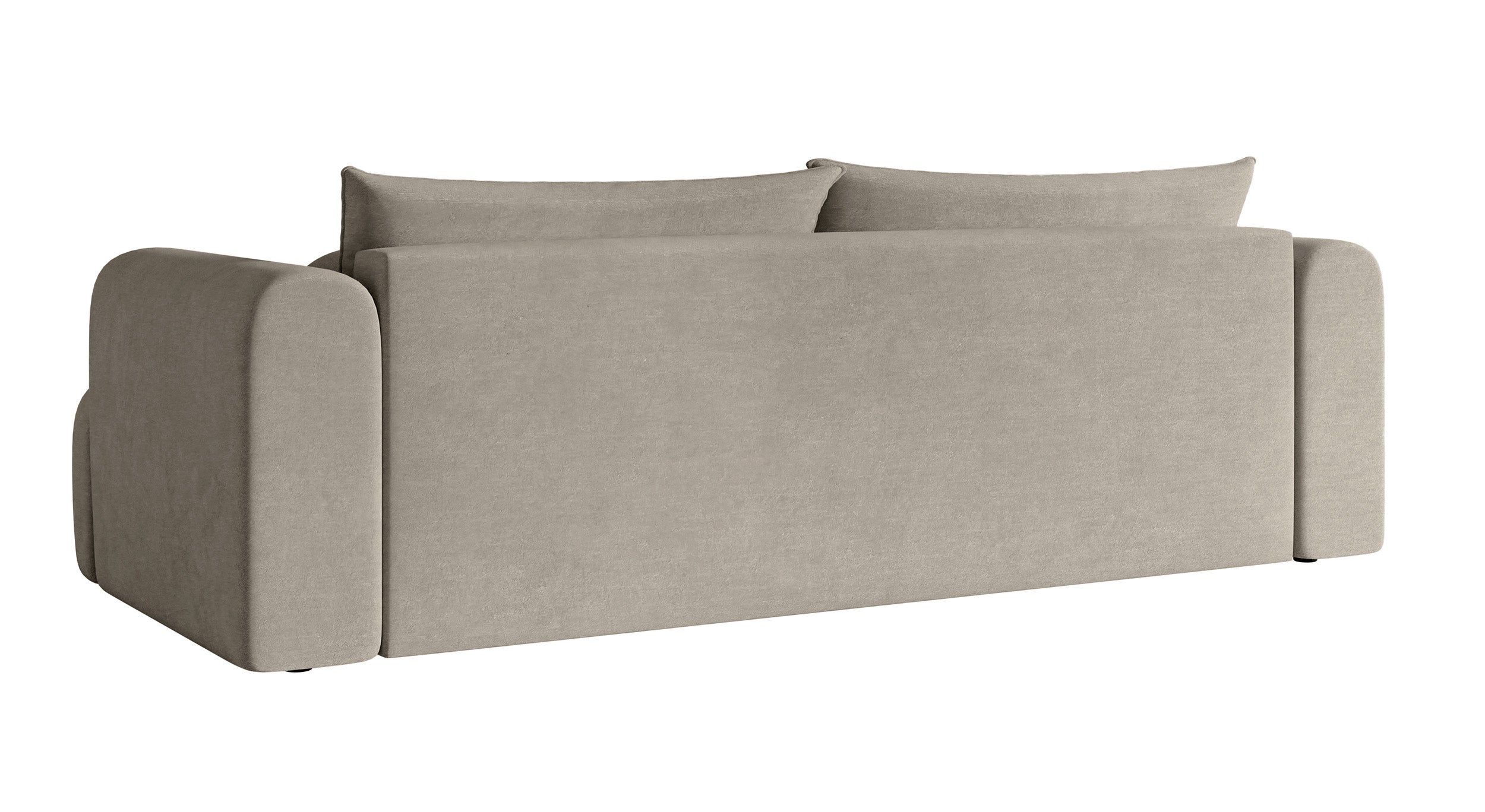 Dreisitziges Sofa Dandelino mit Schlaffunktion, grauer hydrophober Samt