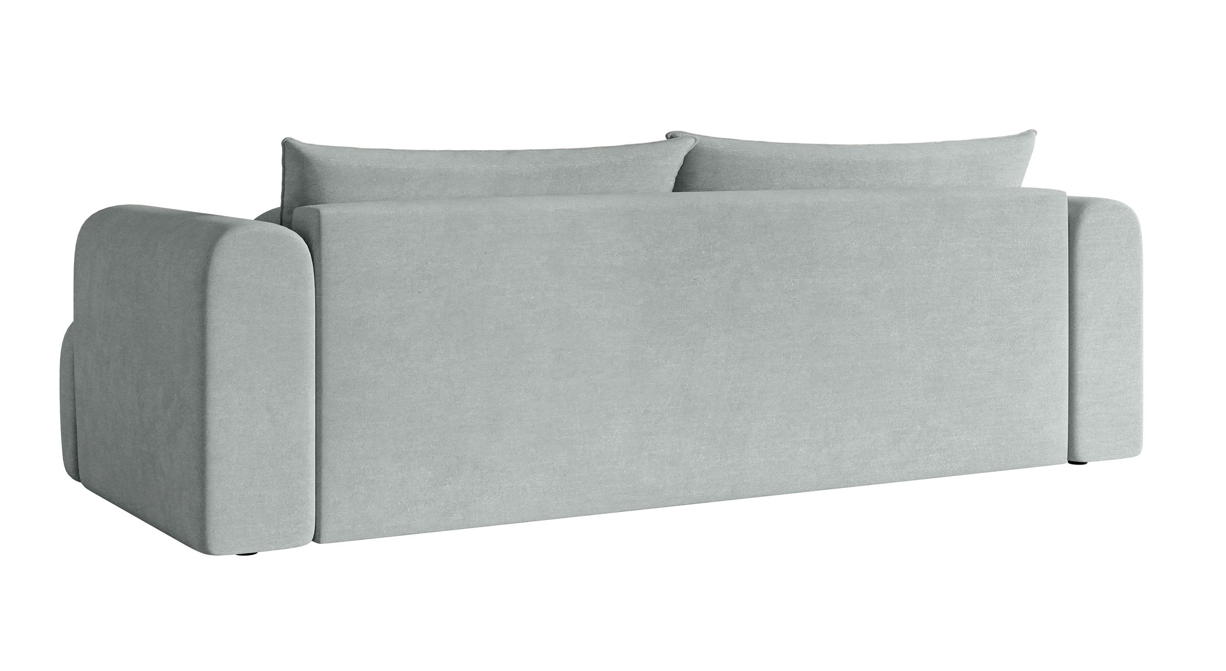 Dreisitziges Sofa Dandelino mit Schlafunktion, hellgrauer Velours, wasserabweisend