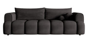 Dreisitziges Sofa Dandelino mit Schlaffunktion, Graphit, hydrophobes Samtgewebe