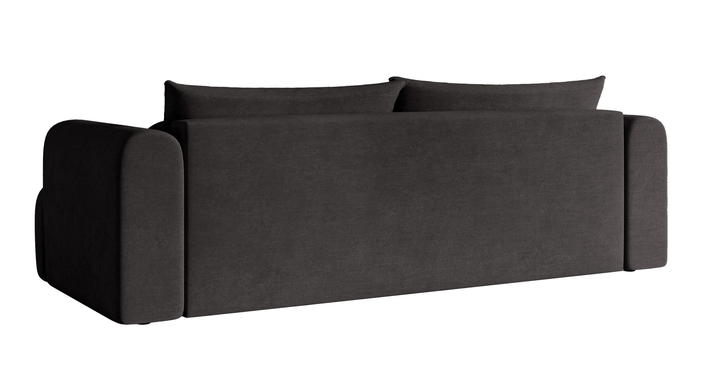 Dreisitziges Sofa Dandelino mit Schlaffunktion, Graphit, hydrophobes Samtgewebe