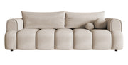 Dreisitziges Sofa Dandelino mit Schlafunktion, graubeiger Velours, wasserabweisend