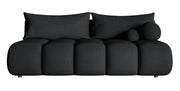 Dreisitziges Sofa Dandelino Mini mit Schlaffunktion, schwarzes Bouclé