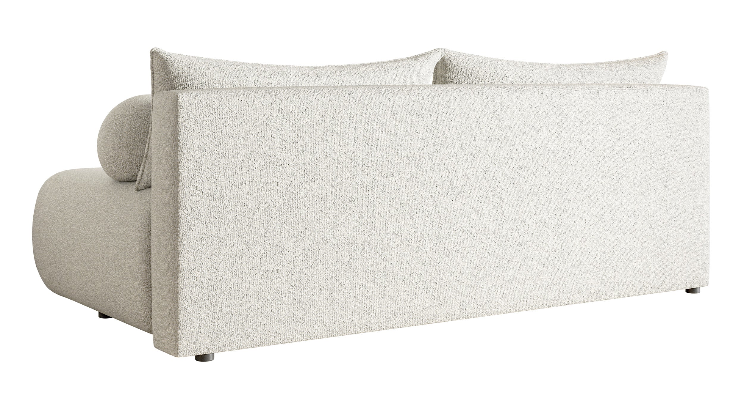 Dreisitziges Sofa Dandelino Mini mit Schlaffunktion, hellbeige Bouclé