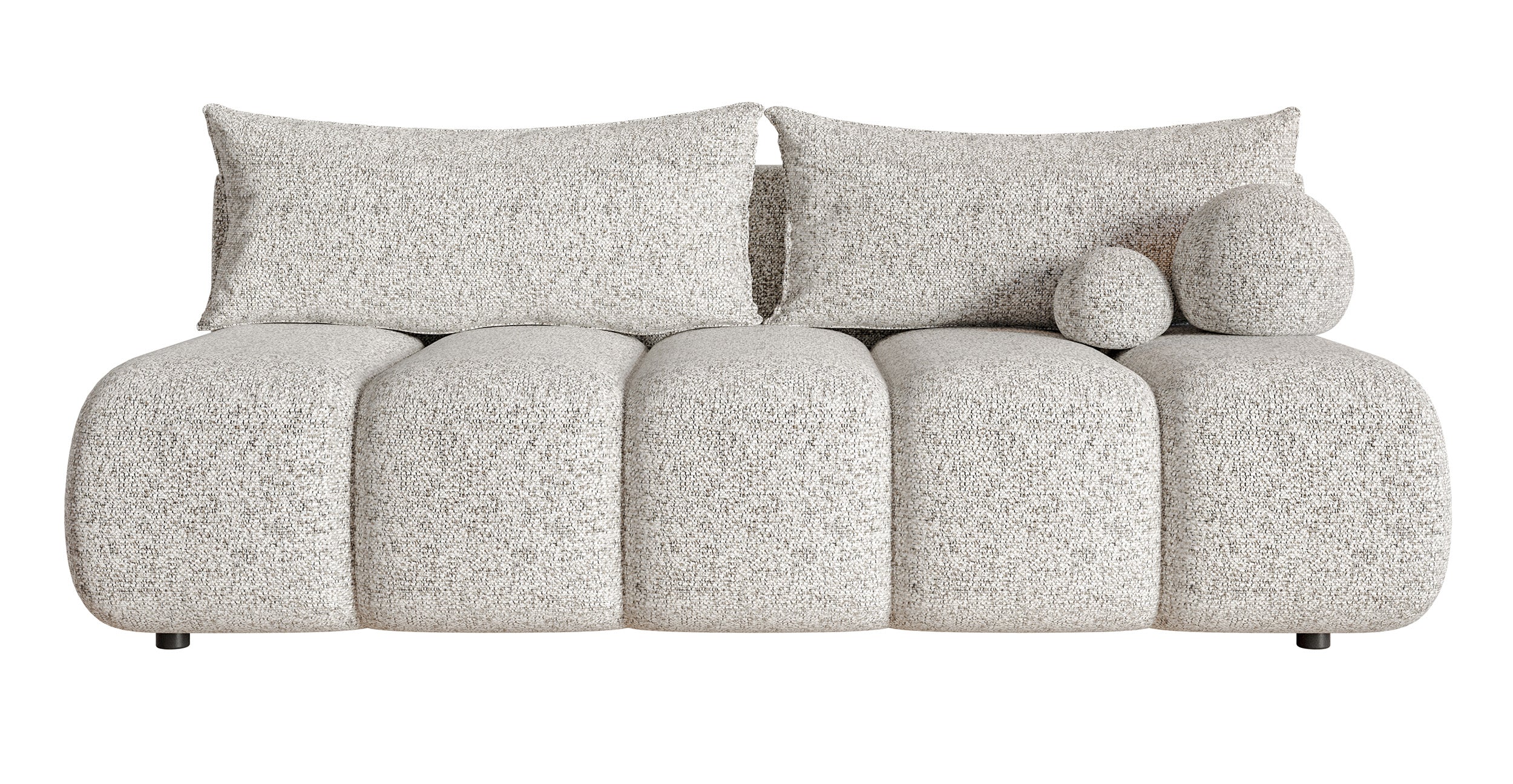 Dreisitziges Sofa Dandelino Mini mit Schlafunktion, beige Flechtoptik
