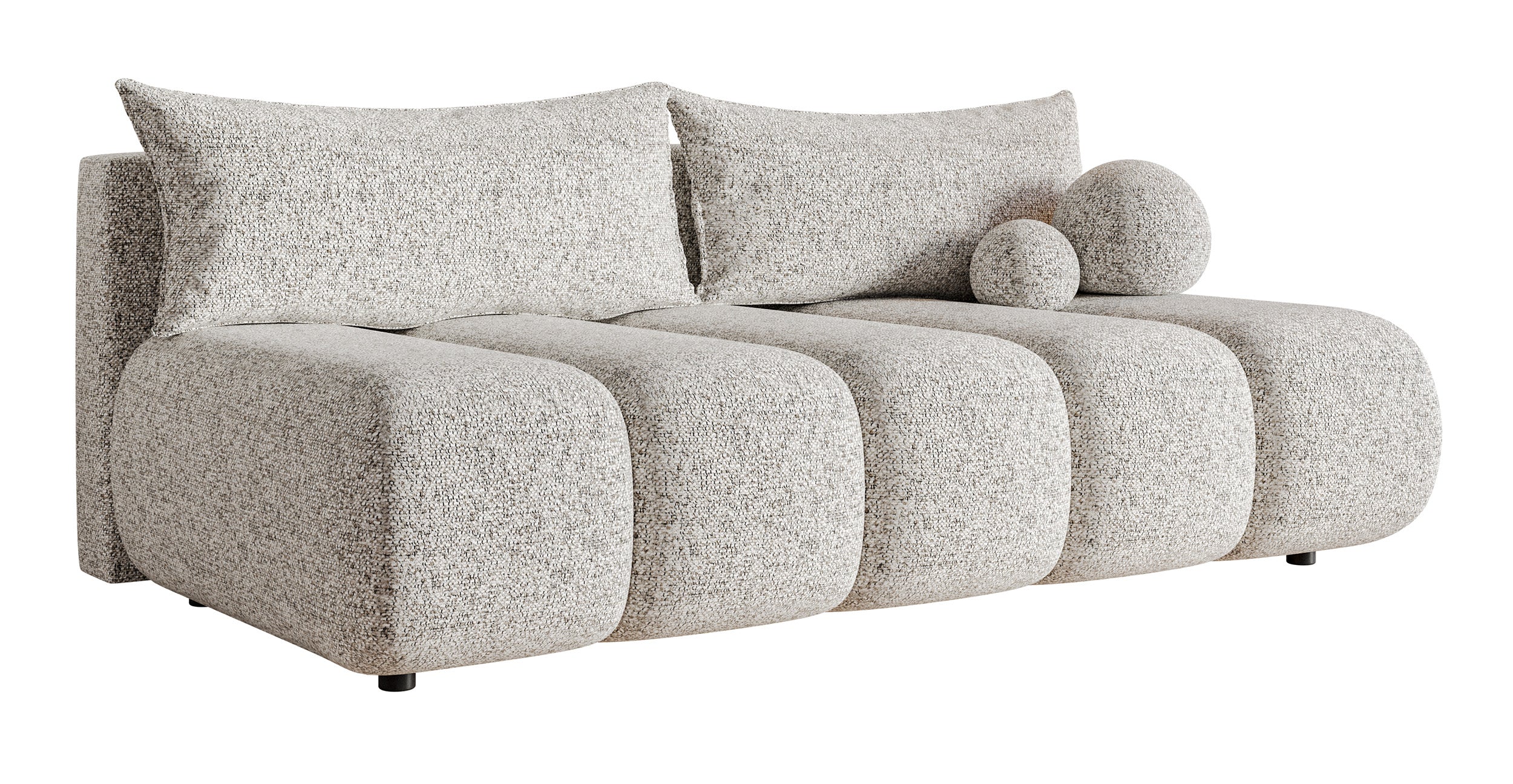 Dreisitziges Sofa Dandelino Mini mit Schlafunktion, beige Flechtoptik