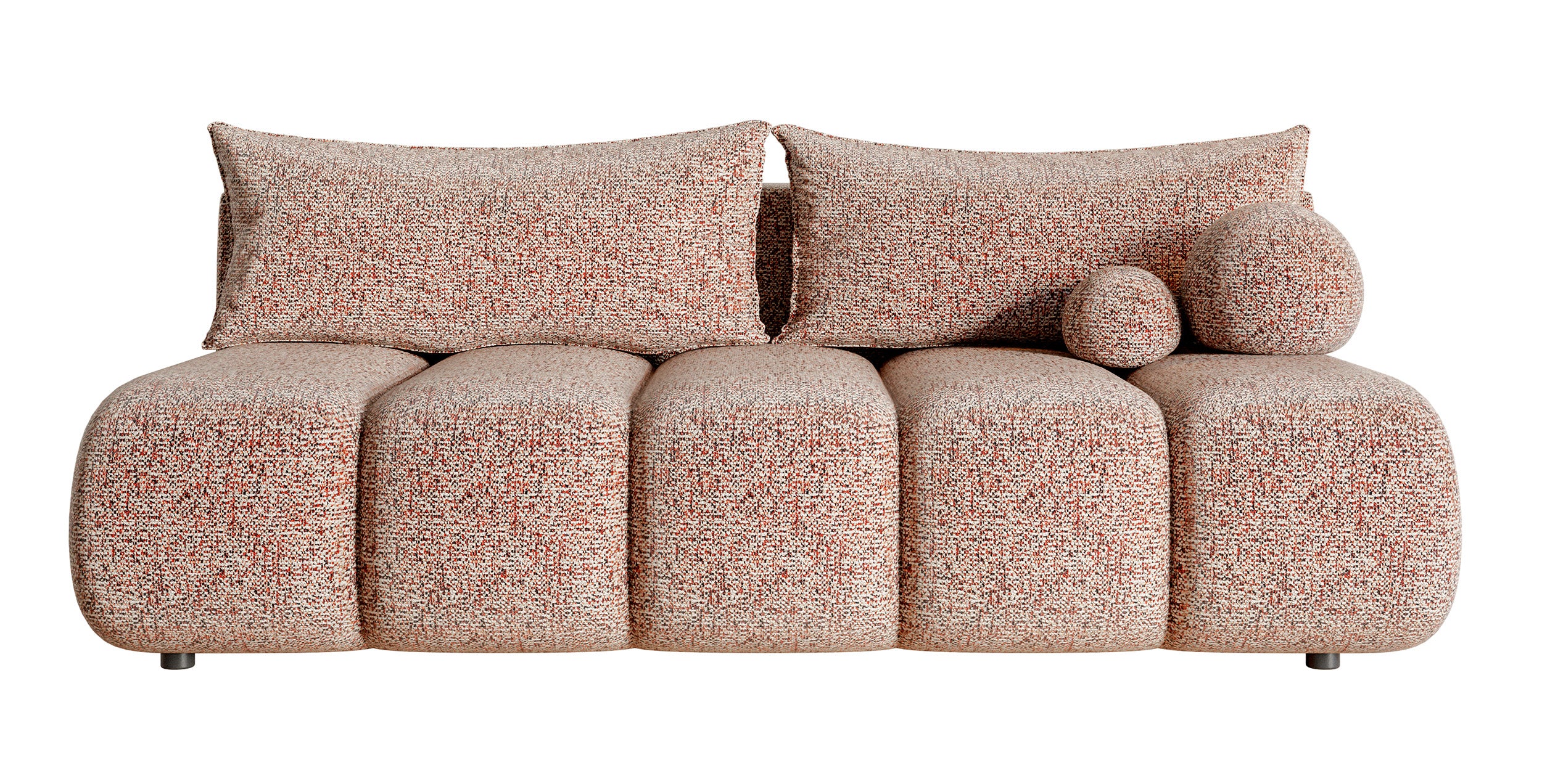 Dreisitziges Sofa Dandelino Mini mit Schlaffunktion, ziegelrotes Geflecht