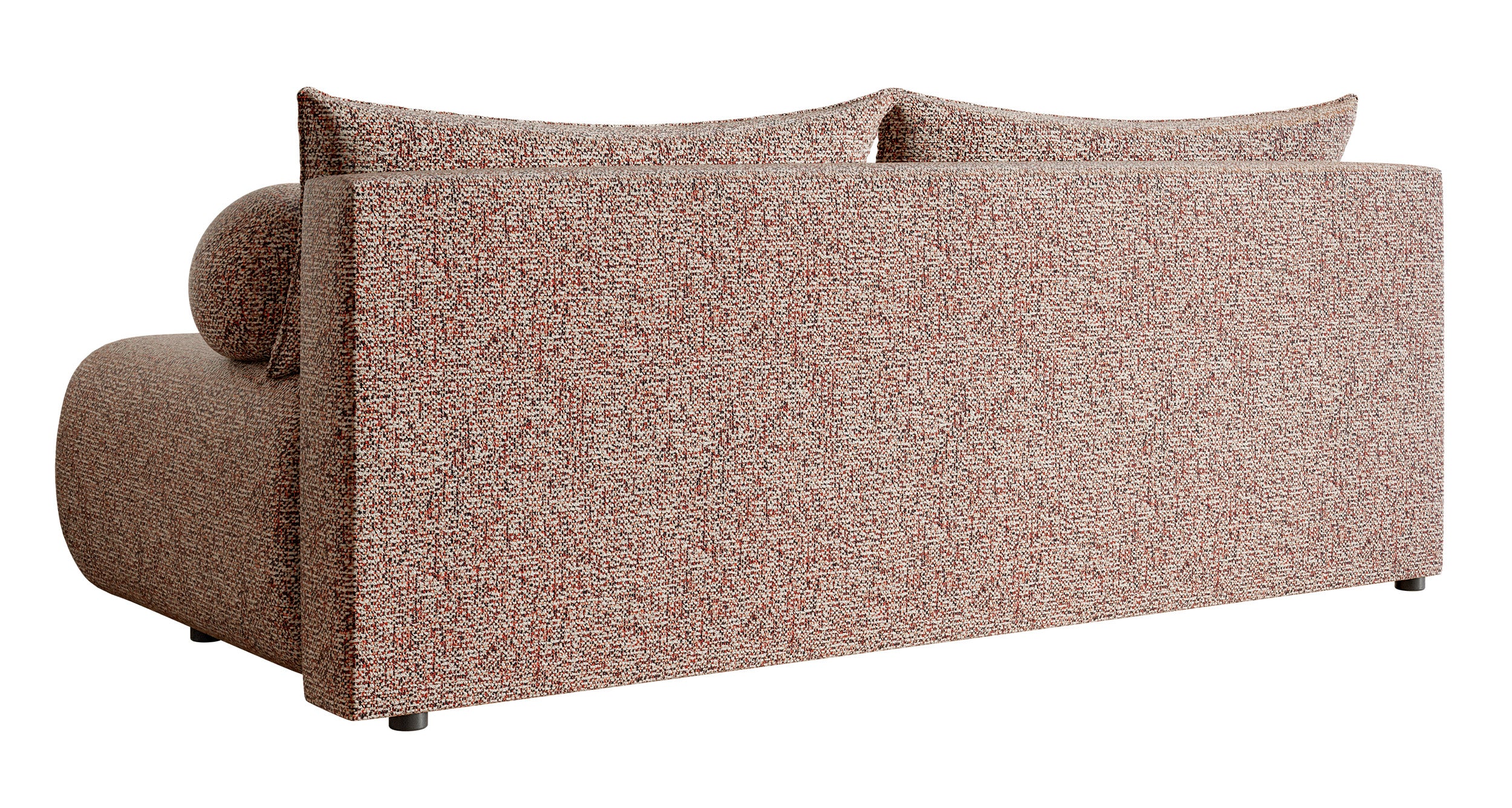 Dreisitziges Sofa Dandelino Mini mit Schlaffunktion, ziegelrotes Geflecht