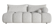 Dreisitziges Sofa Dandelino Mini mit Schlafunktion, hellgraues Geflecht