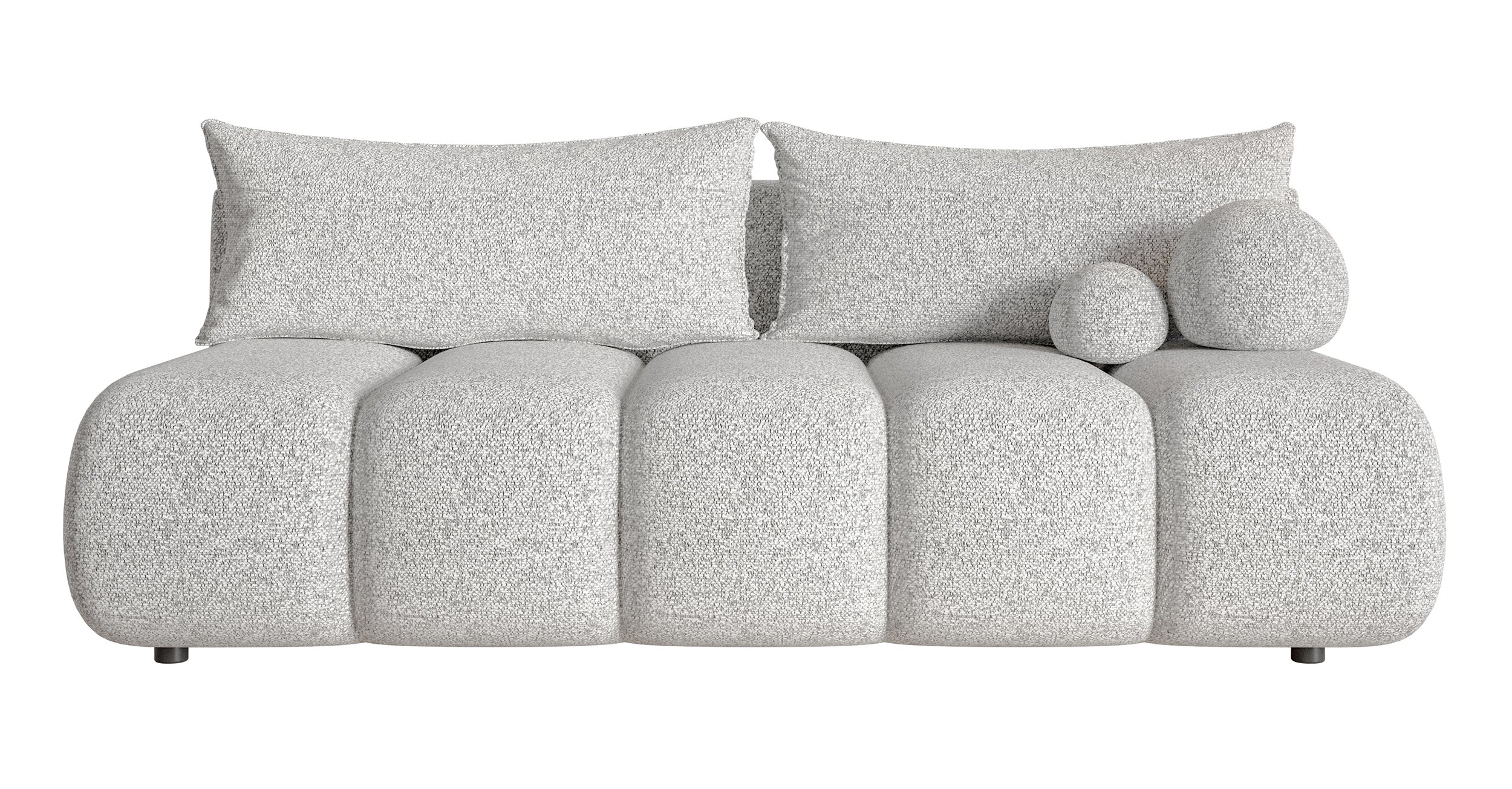 Dreisitziges Sofa Dandelino Mini mit Schlafunktion, hellgraues Geflecht