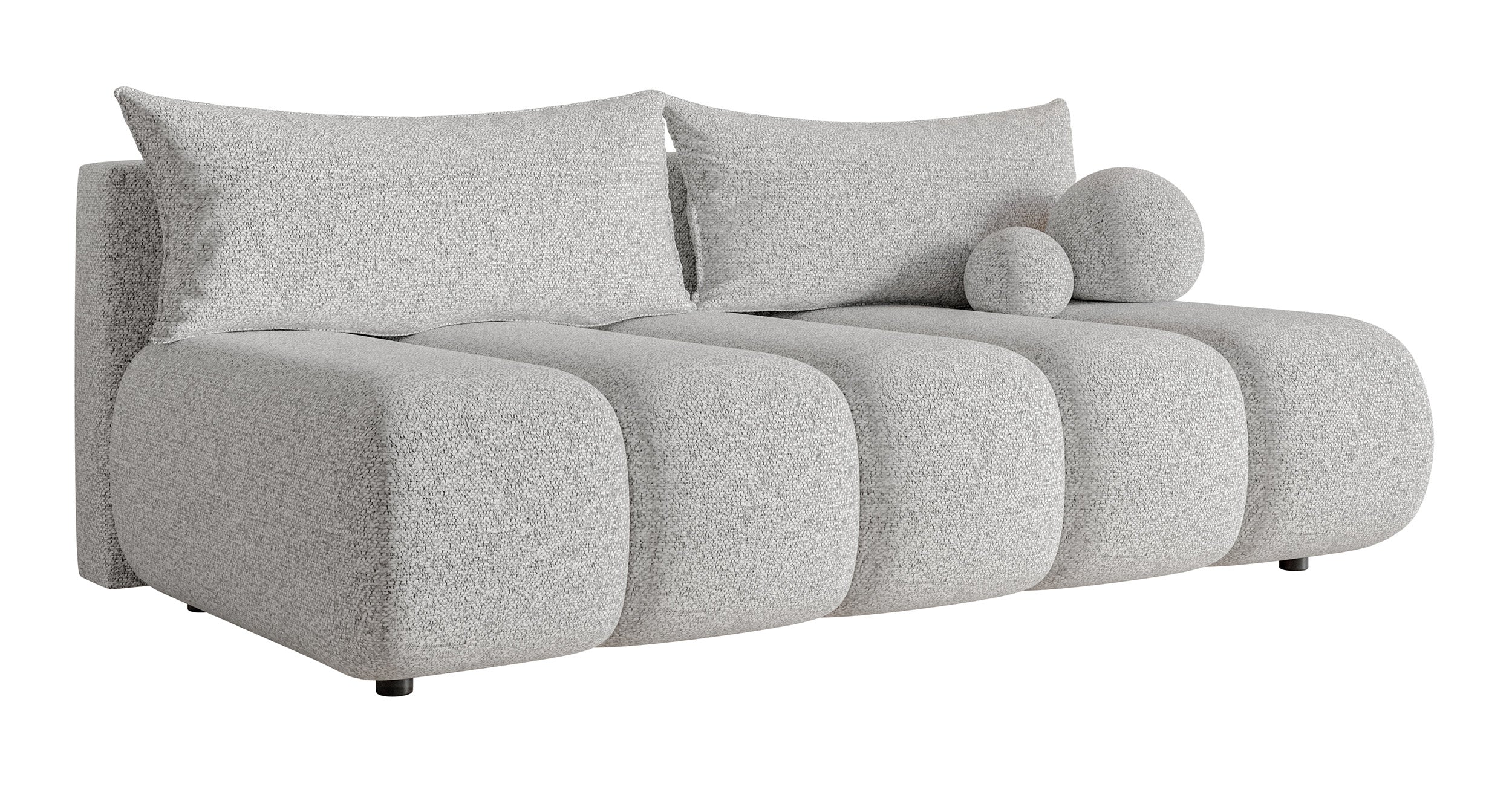 Dreisitziges Sofa Dandelino Mini mit Schlafunktion, hellgraues Geflecht