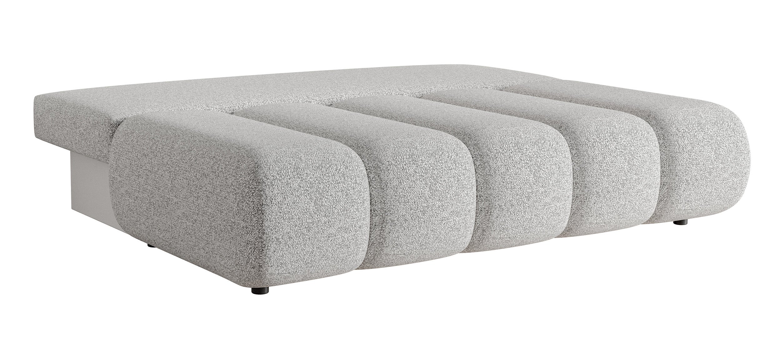 Dreisitziges Sofa Dandelino Mini mit Schlafunktion, hellgraues Geflecht