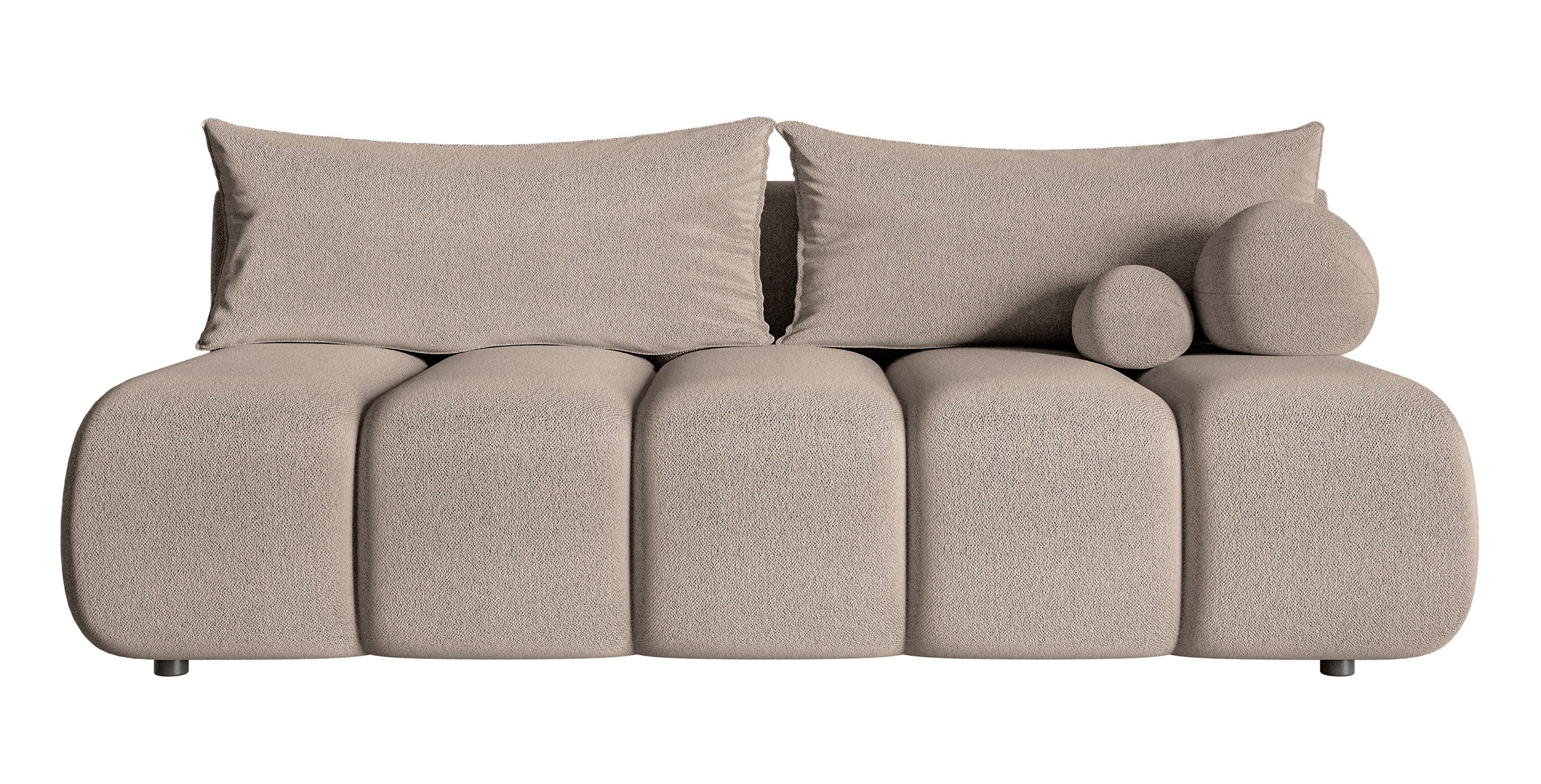 Dreisitziges Sofa Dandelino Mini mit Schlafunktion, beige Chenille