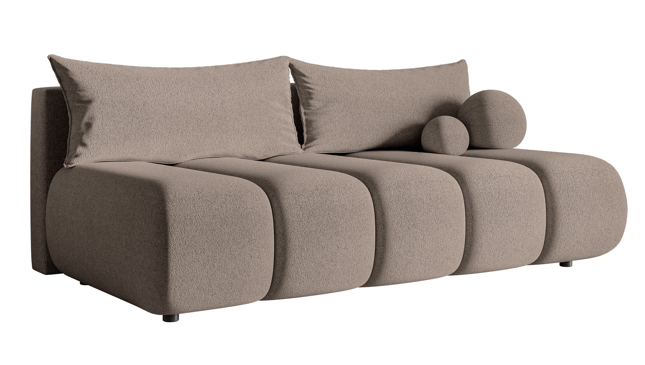 Dreisitziges Sofa Dandelino Mini mit Schlafunktion, beige Chenille