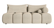 Dreisitziges Sofa Dandelino Mini mit Schlaffunktion, hellbeige Chenille