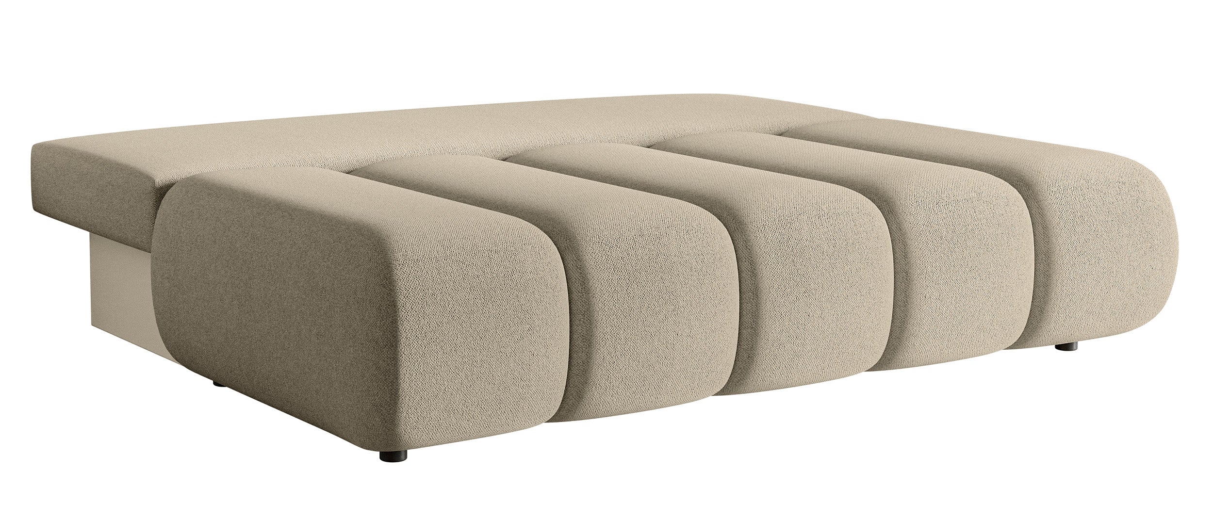 Dreisitziges Sofa Dandelino Mini mit Schlaffunktion, hellbeige Chenille