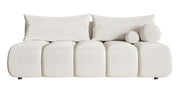 Dreisitziges Sofa Dandelino Mini mit Schlaffunktion, cremefarbener Chenillestoff